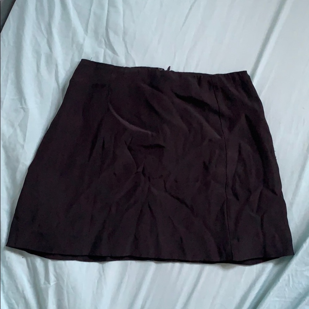 Reformation Black Satin Skirt